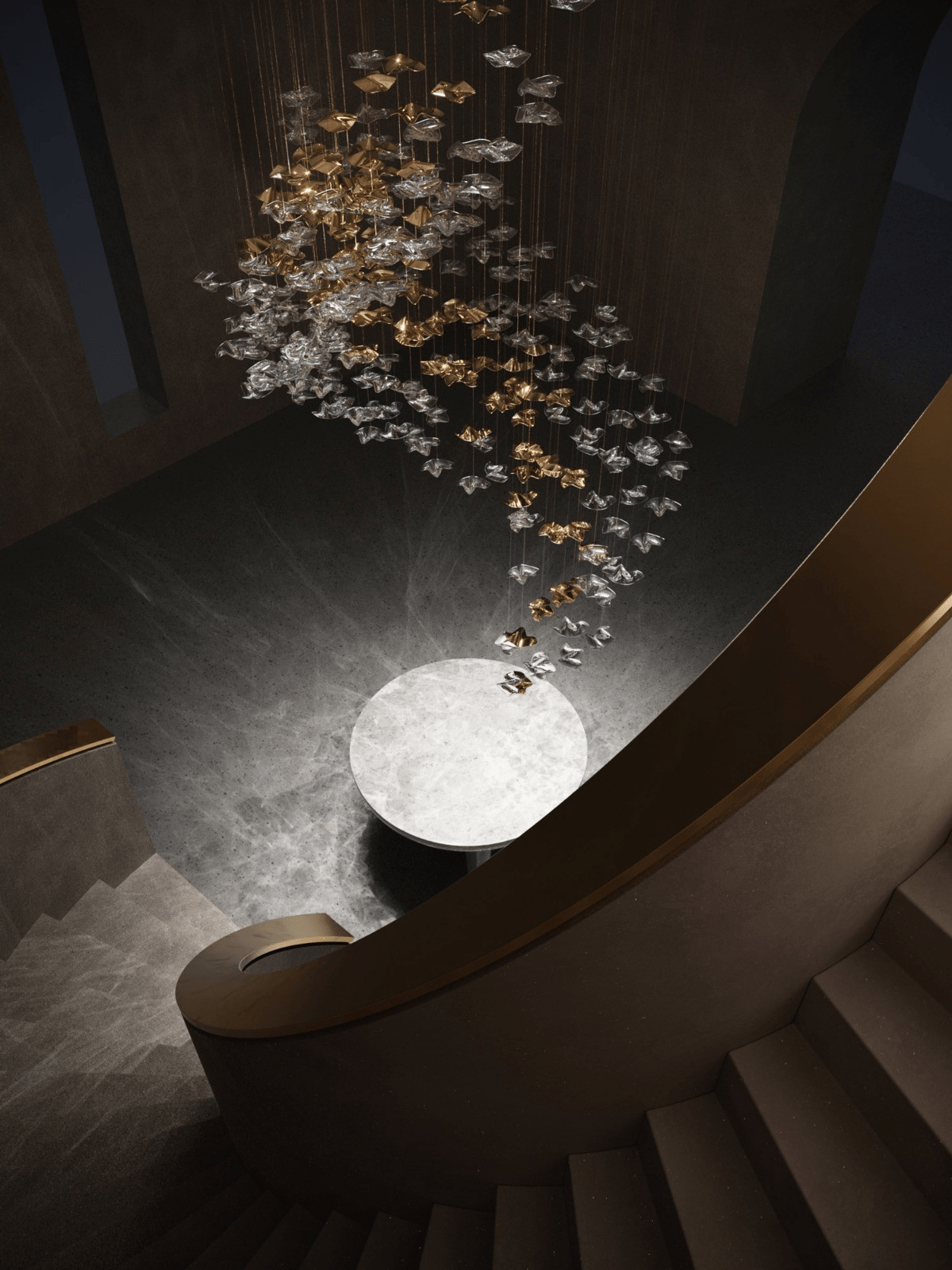 Wave Starry Glass Leaf Chandelier - Loonglight