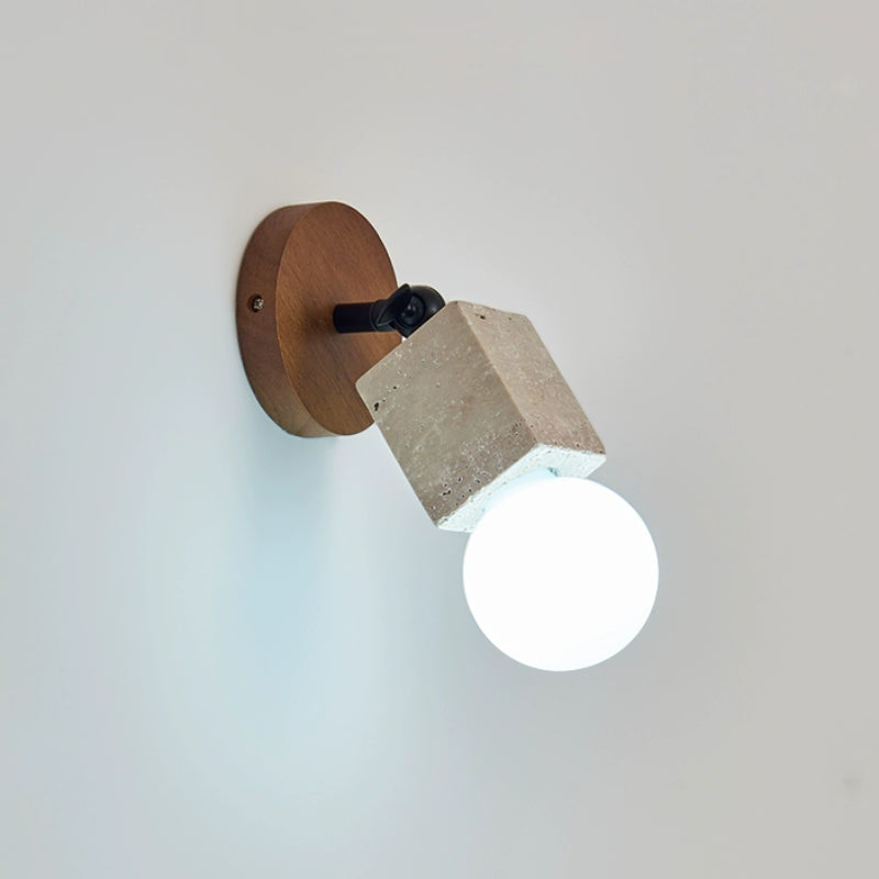 Bezel Travertine Wandlamp