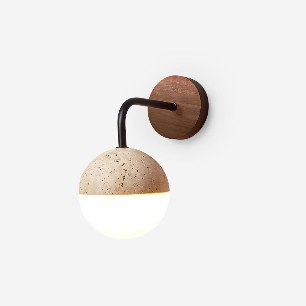 Bolle Travertine Globe Wall Lamp