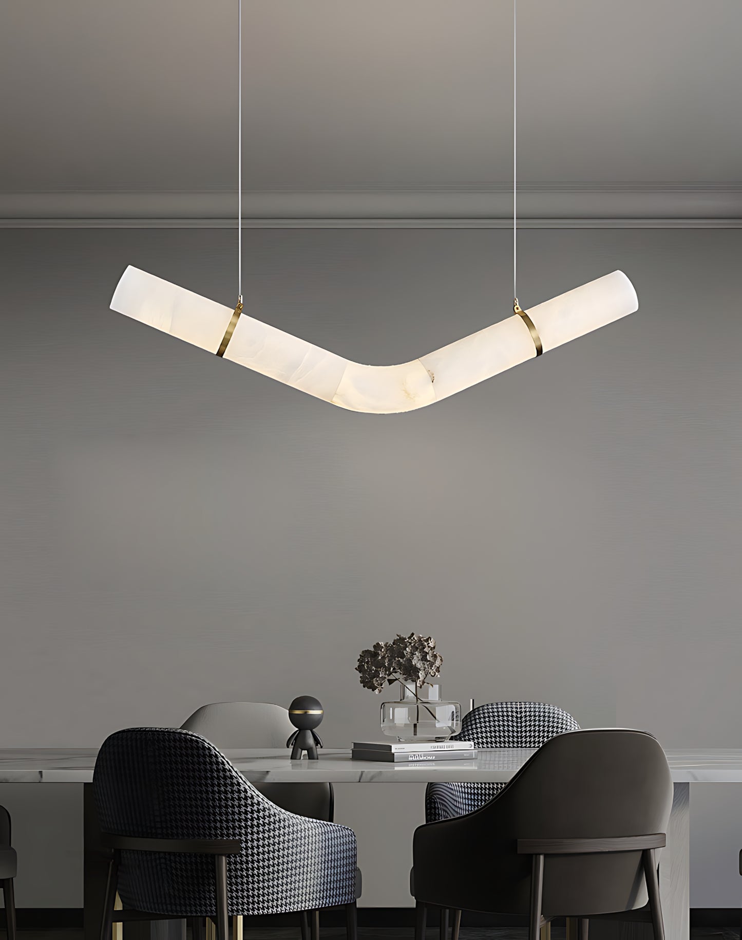 Curva Alabaster Chandelier V - Loonglight