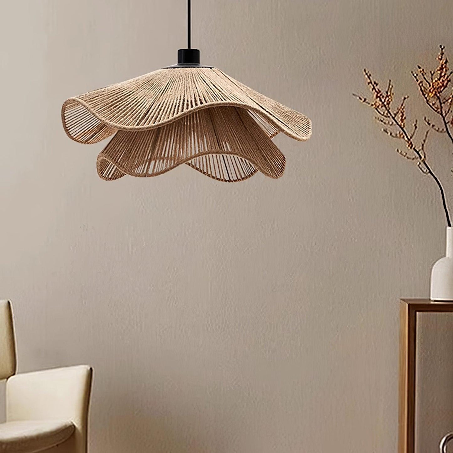 Rattan Hat Pendant Light - Loonglight