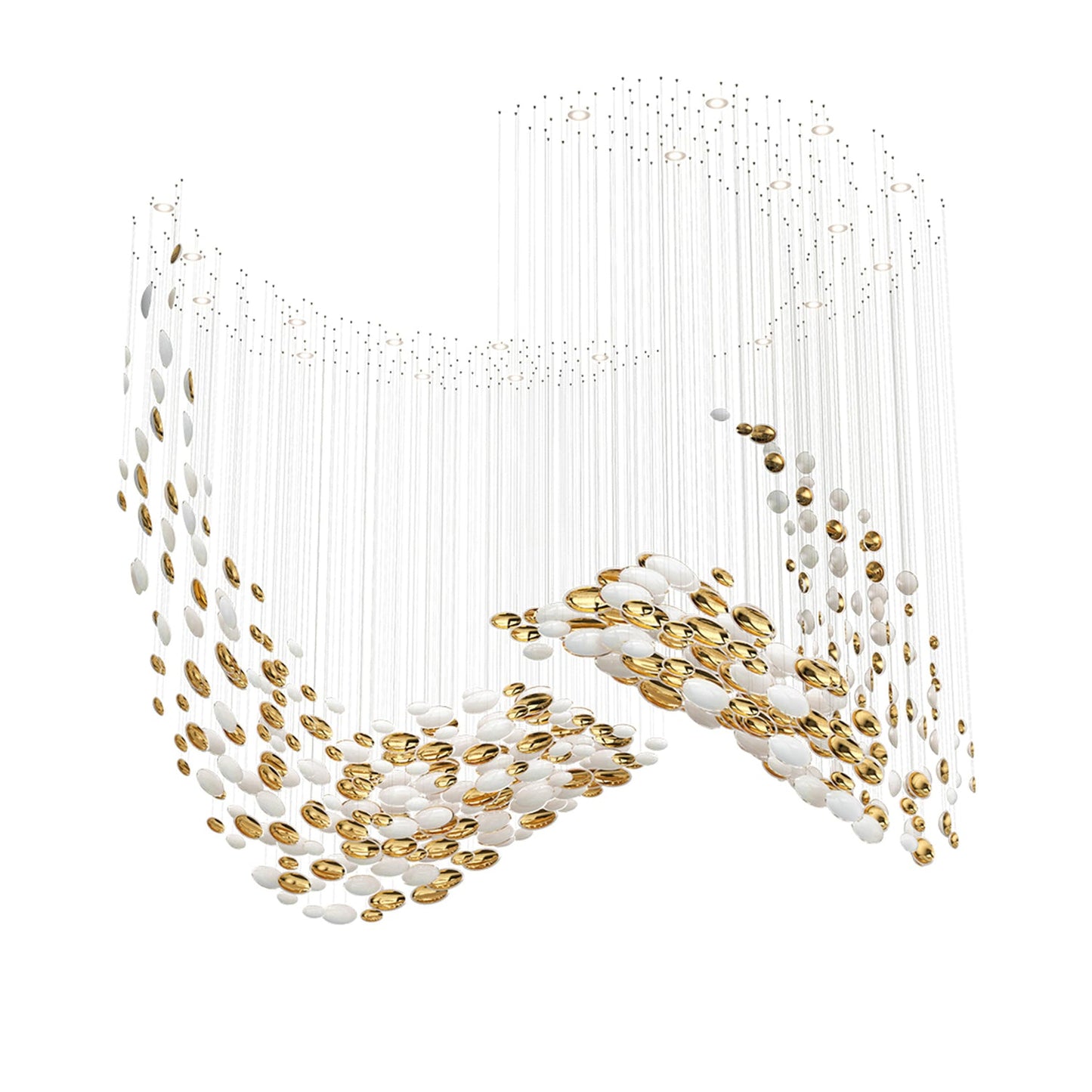 Bowl Glass Leaf Chandelier - Loonglight