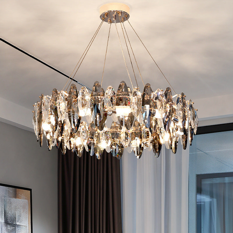 Luxury Smoke Grey Crystal Chandelier - Loonglight