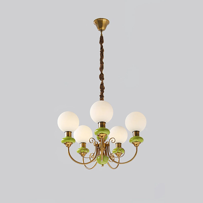 Retro Green Globe Chandelier - Loonglight