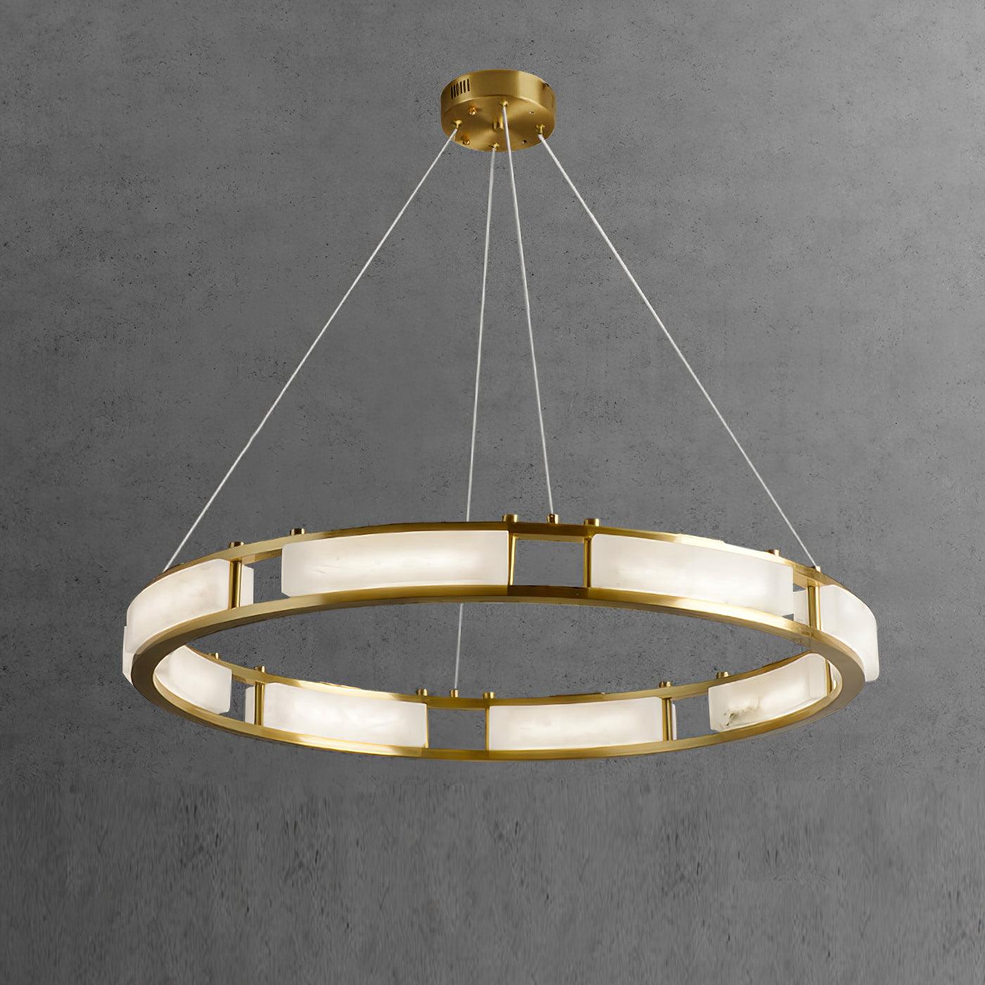 Alabaster Ring Art Chandelier - Loonglight