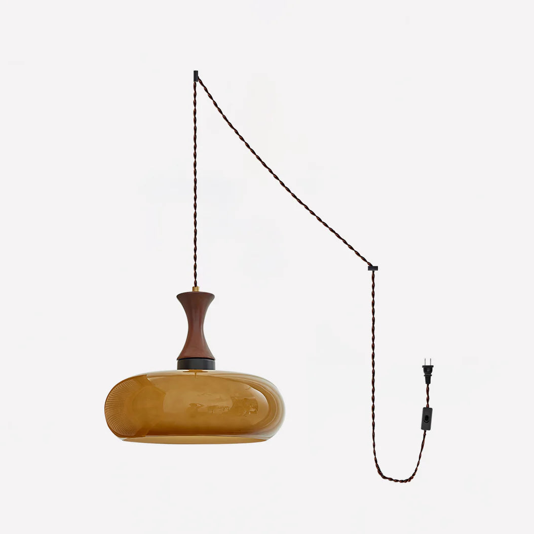 Retro Glass Plug-In Pendant Light - Loonglight