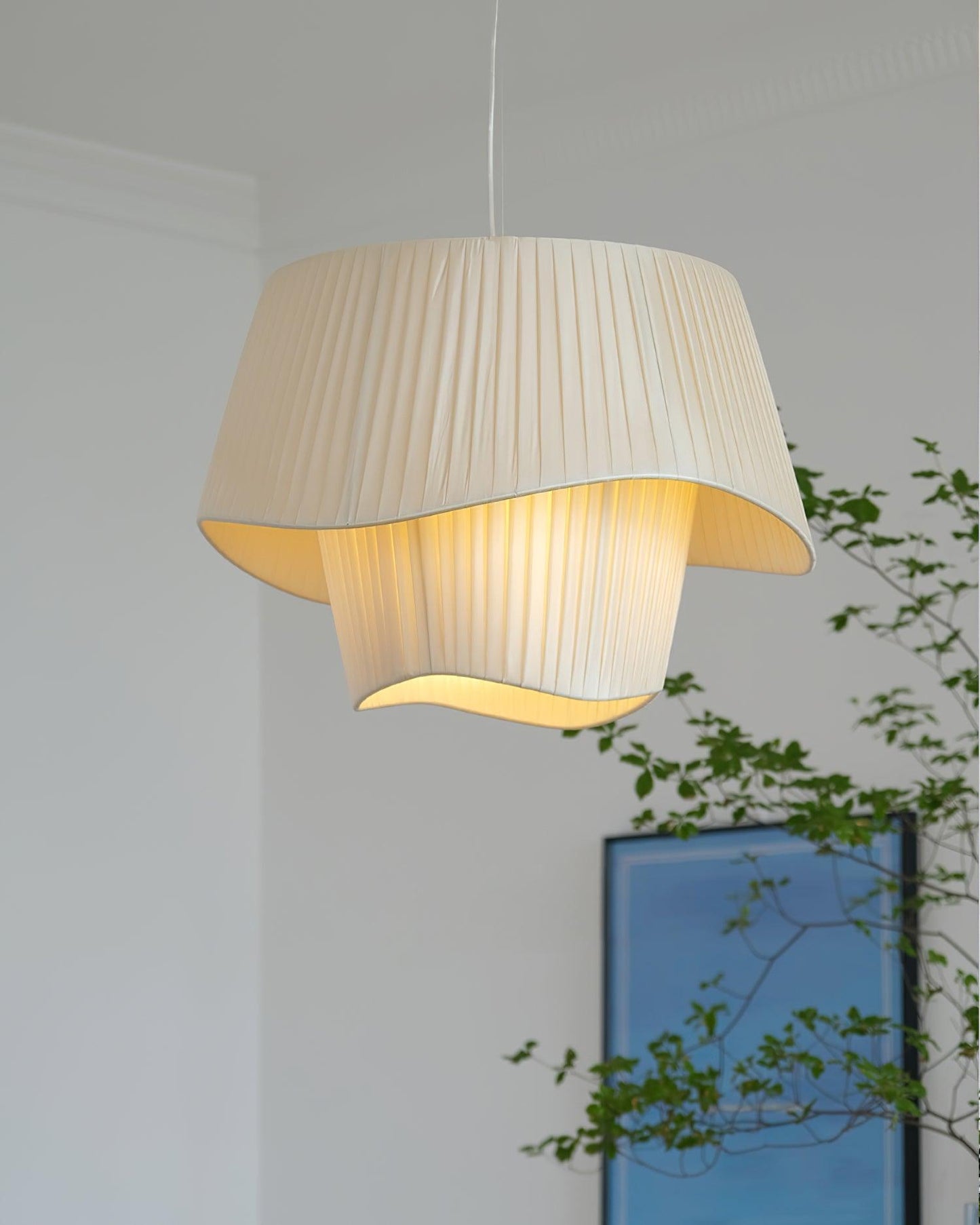 Retro Pleated Fabric Pendant Lamp
