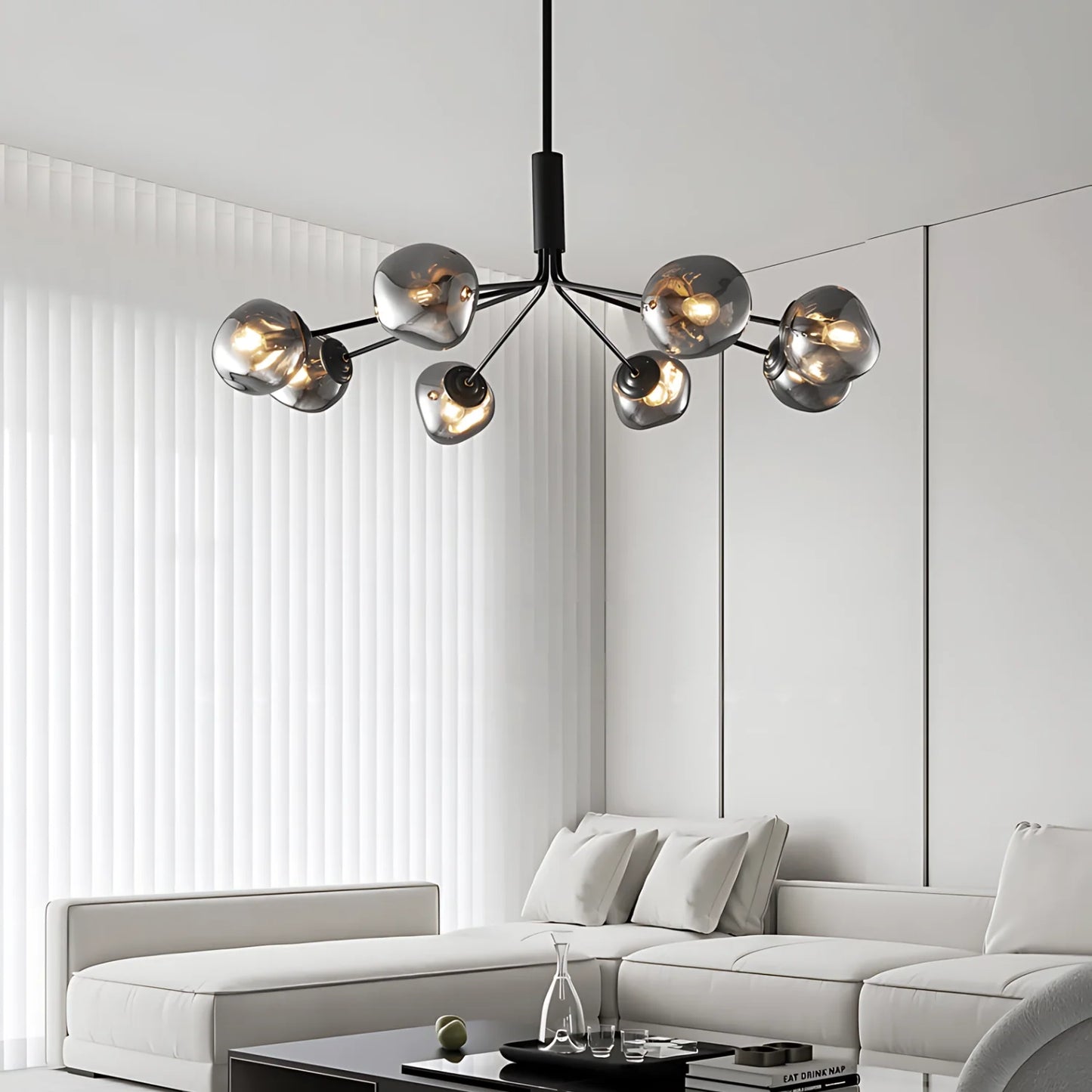 Smoked Glass Chandelier - Loonglight