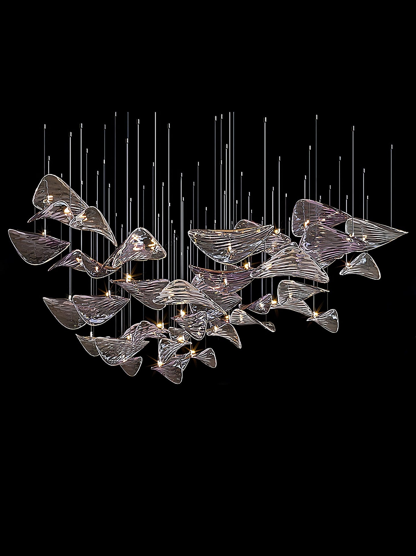 Wave Glass Leaf Chandelier - Loonglight