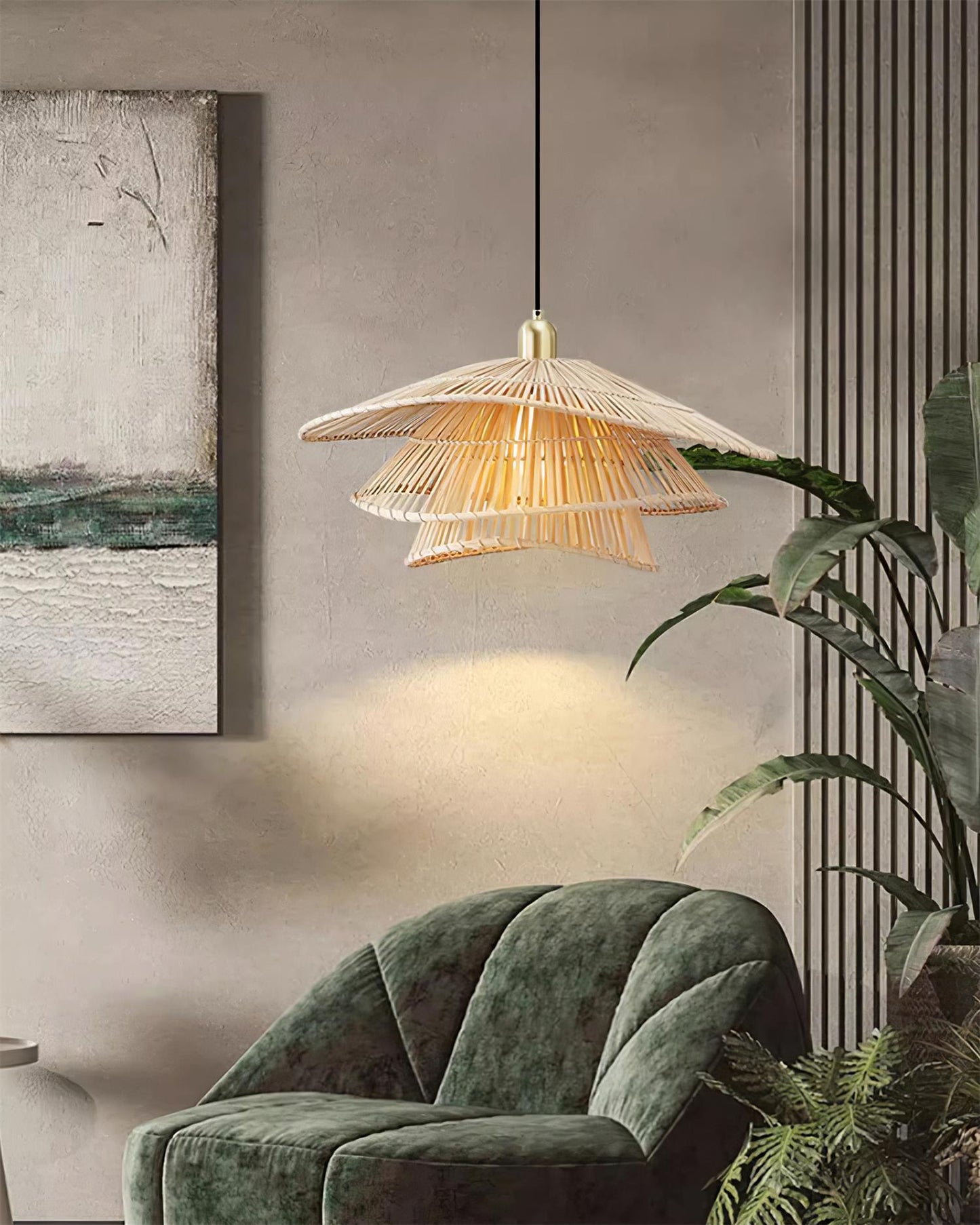 Weaver Bamboo Pendant Light - Loonglight