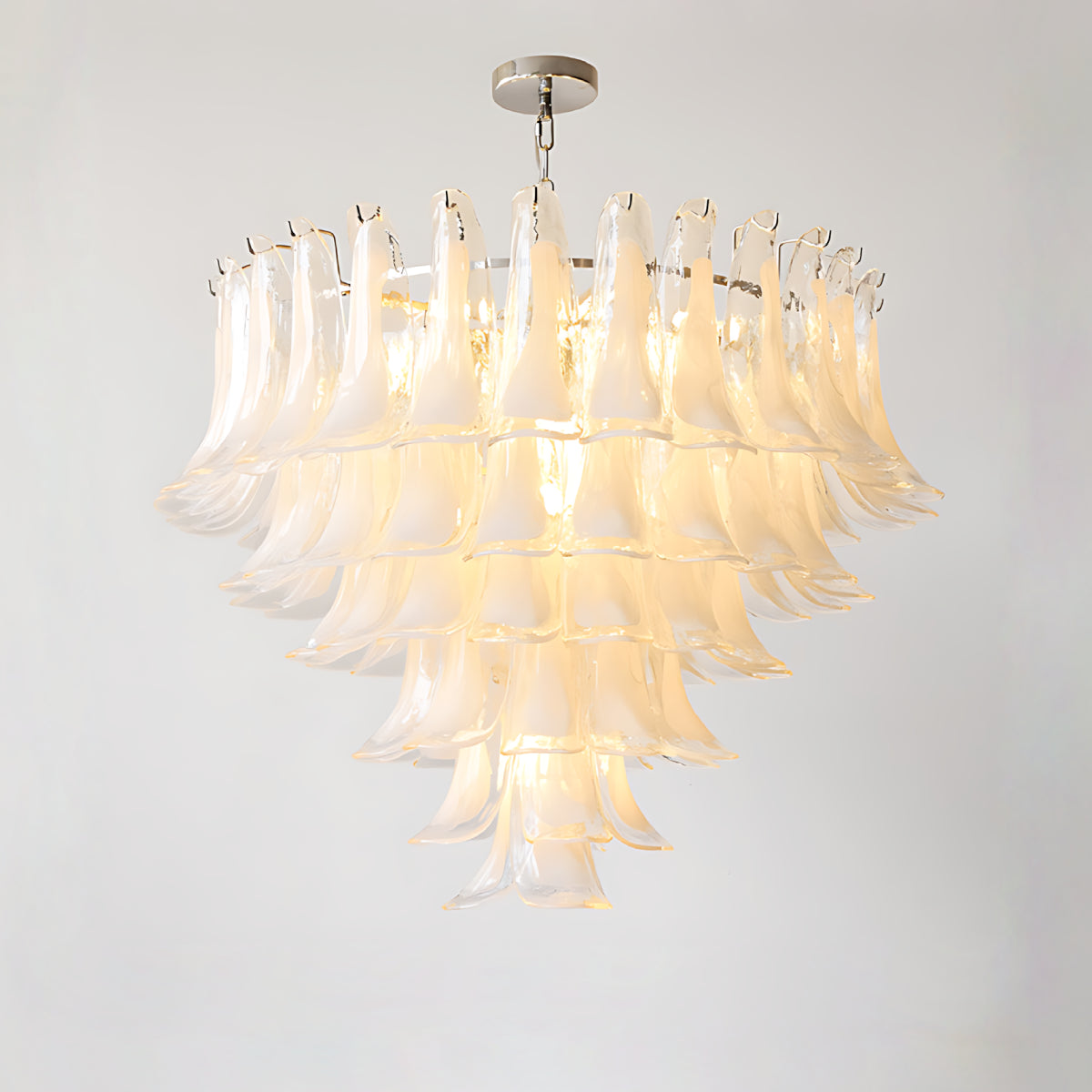 White Feather Murano Glass Chandelier - Loonglight