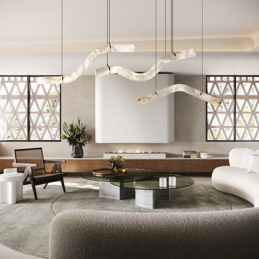 Curva Alabaster Chandeliers: Artistic Lighting with Sculptural Appeal