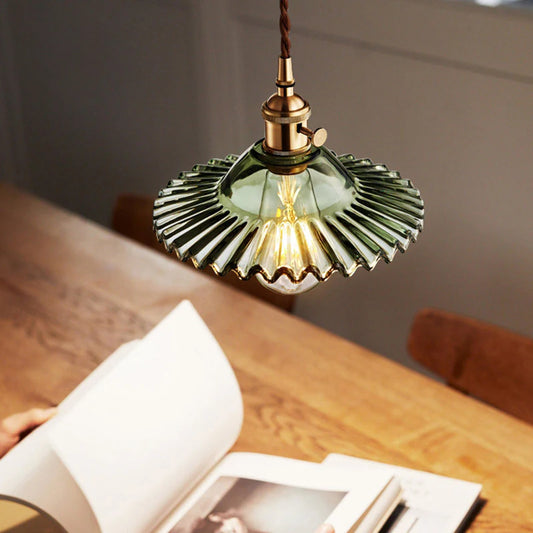 Elevate Your Home with the Mini Pleated Glass Pendant Lamp