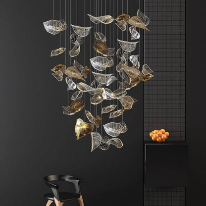 Shake Glass Leaf Chandelier - Loonglight