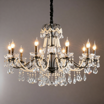 Versailles Classic Black Crystal Chandelier