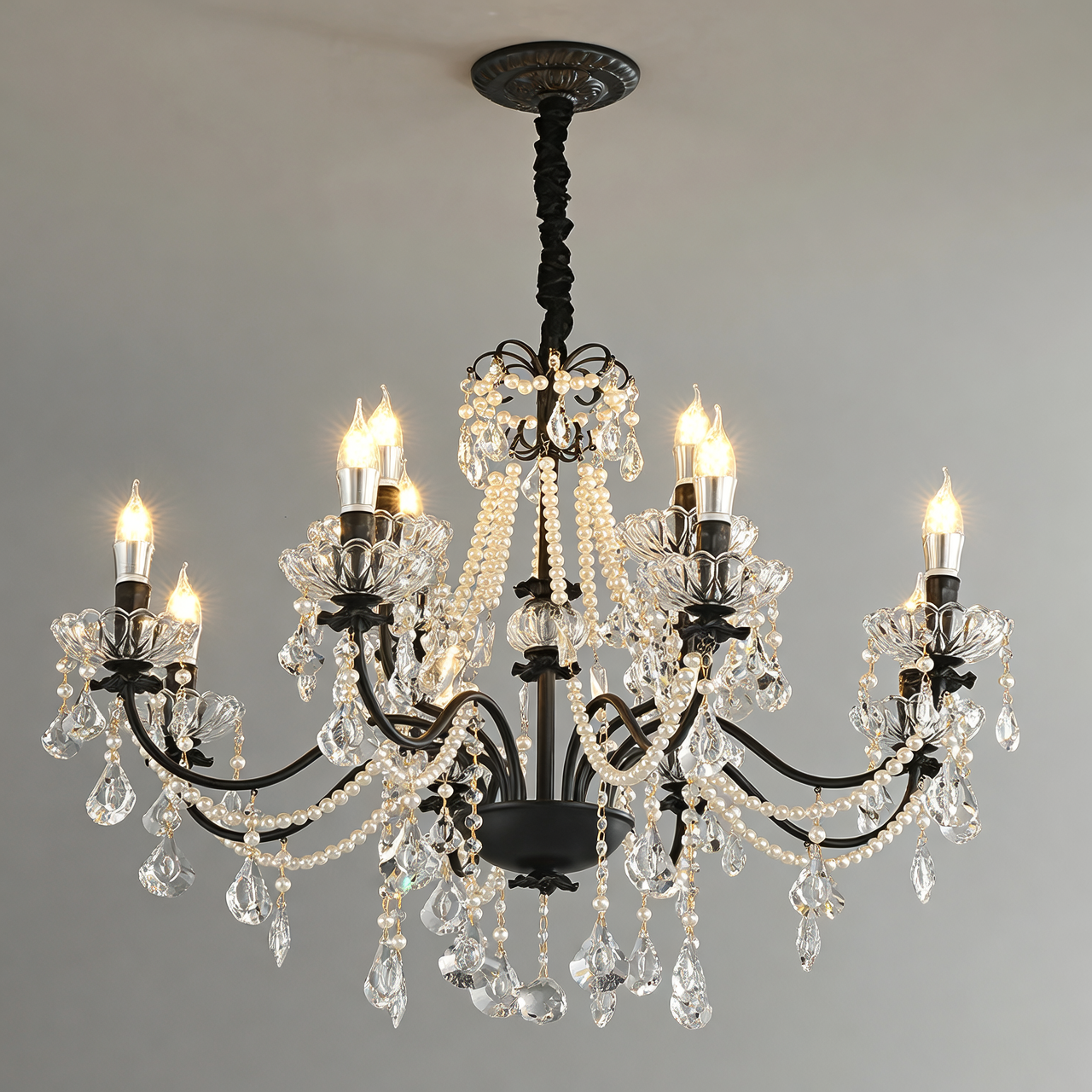 Versailles Classic Black Crystal Chandelier