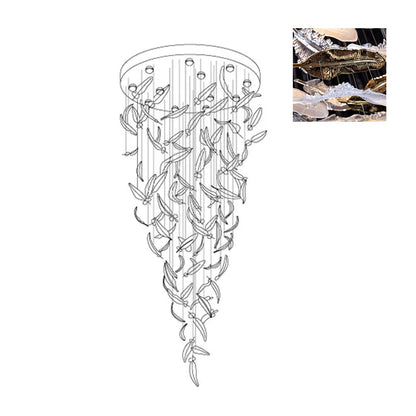 Artistic Glass Feather Chandelier - Loonglight