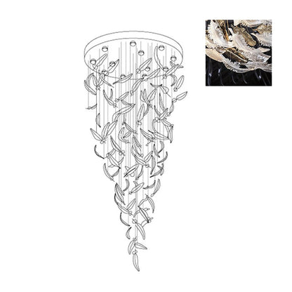 Artistic Glass Feather Chandelier - Loonglight
