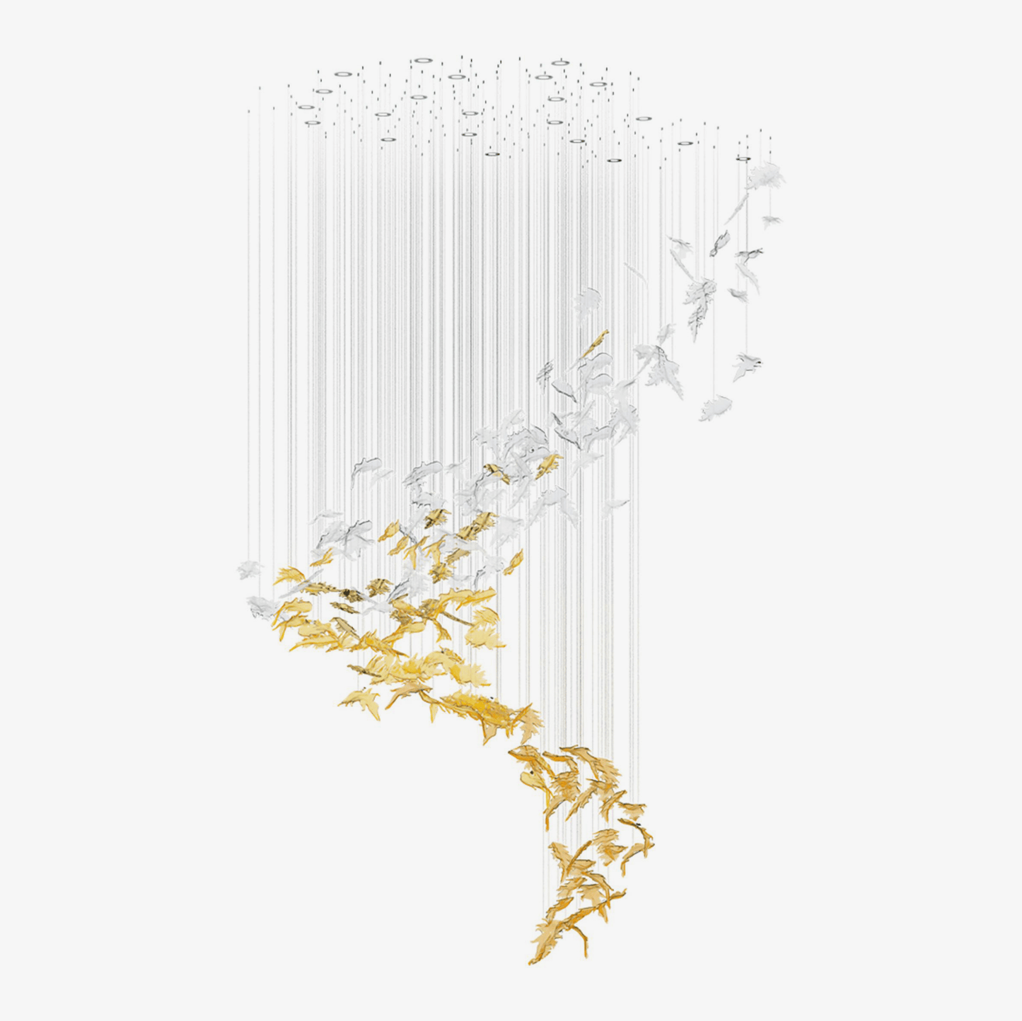 Luxury Cascading Glass Leaf Chandelier - Loonglight