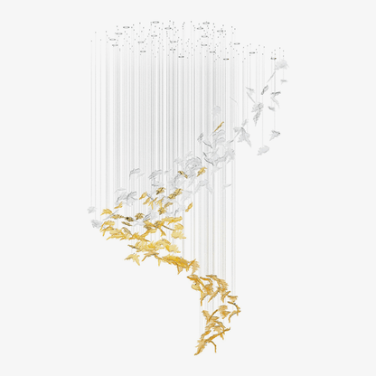 Luxury Cascading Glass Leaf Chandelier - Loonglight