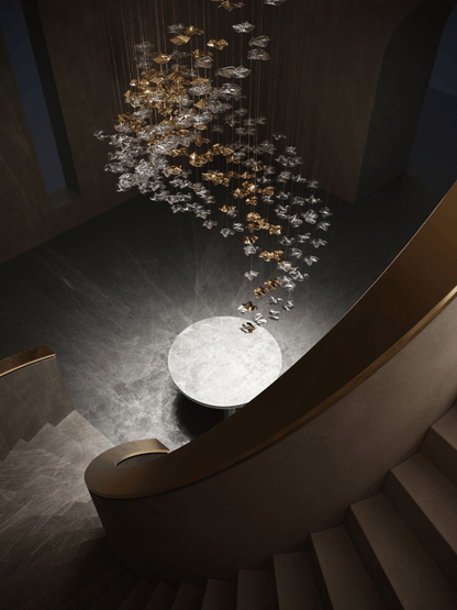 Starry Glass Leaf Chandelier - Loonglight