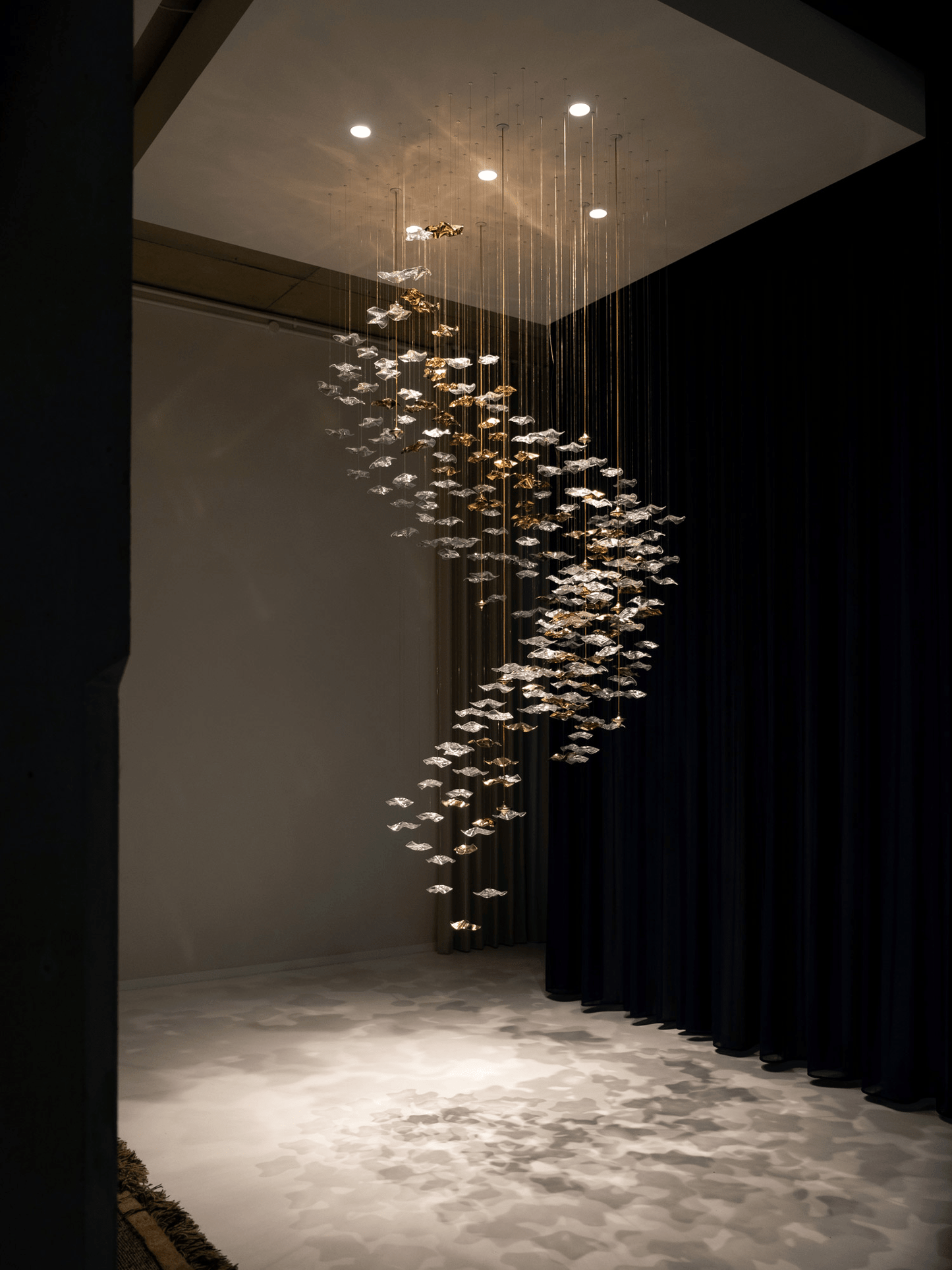 Wave Starry Glass Leaf Chandelier - Loonglight