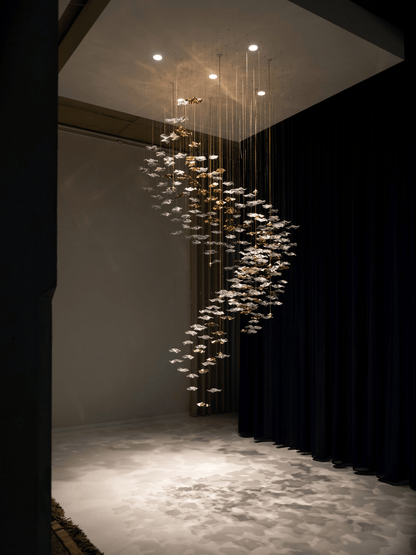 Wave Starry Glass Leaf Chandelier - Loonglight