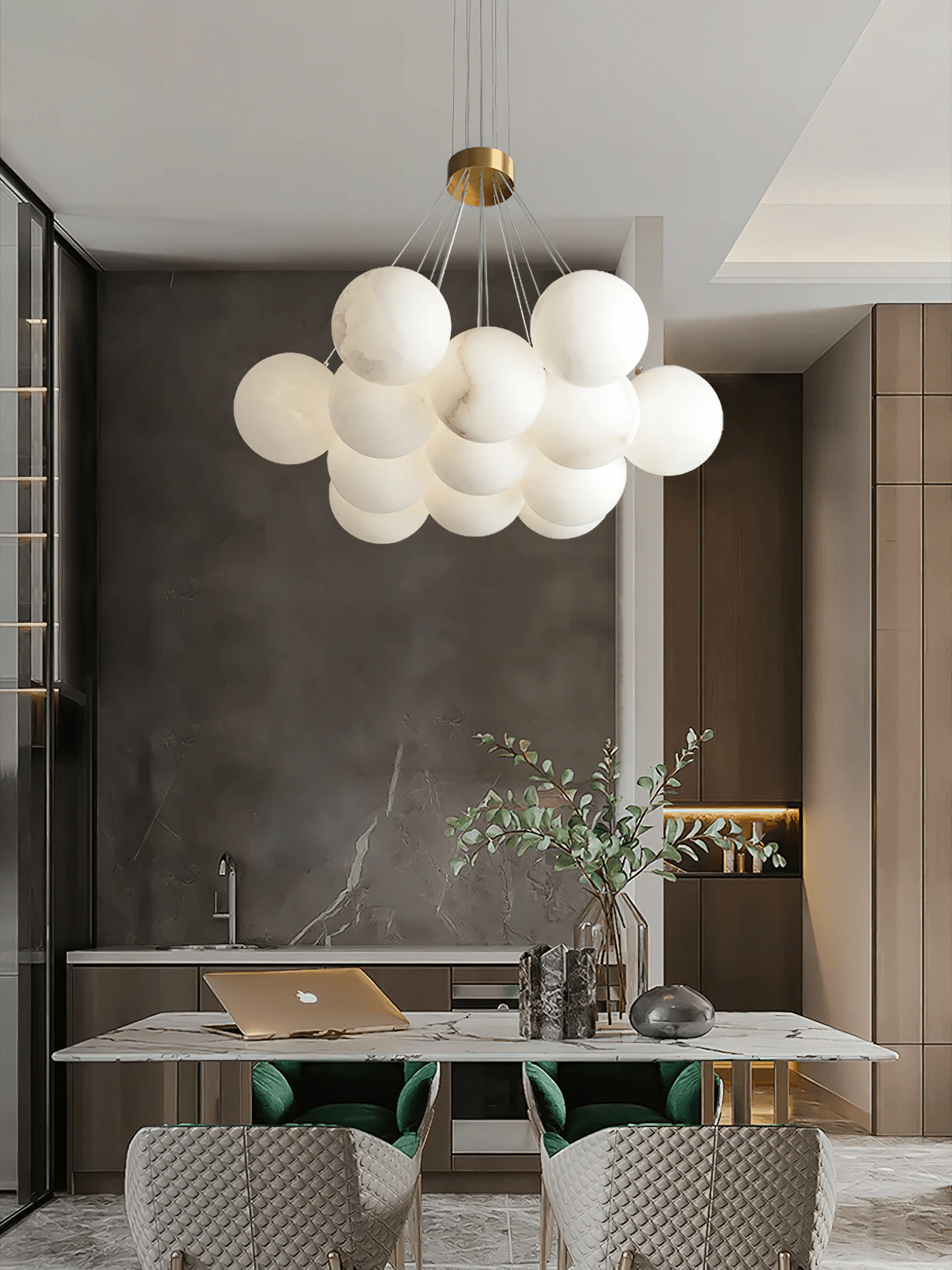 Alabaster Balls Chandelier - Loonglight