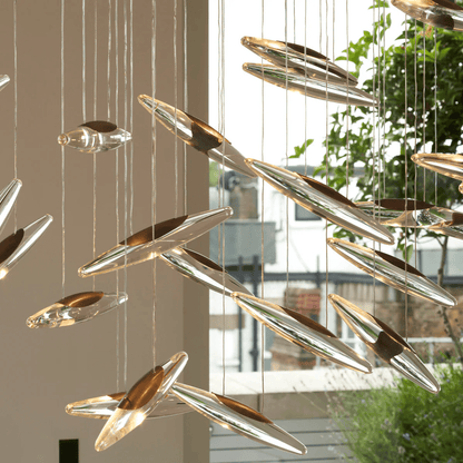 LumiBlade Glass Leaf Chandelier - Loonglight