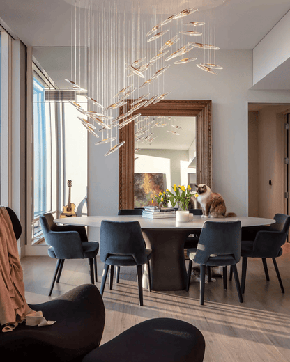 LumiBlade Glass Leaf Chandelier - Loonglight