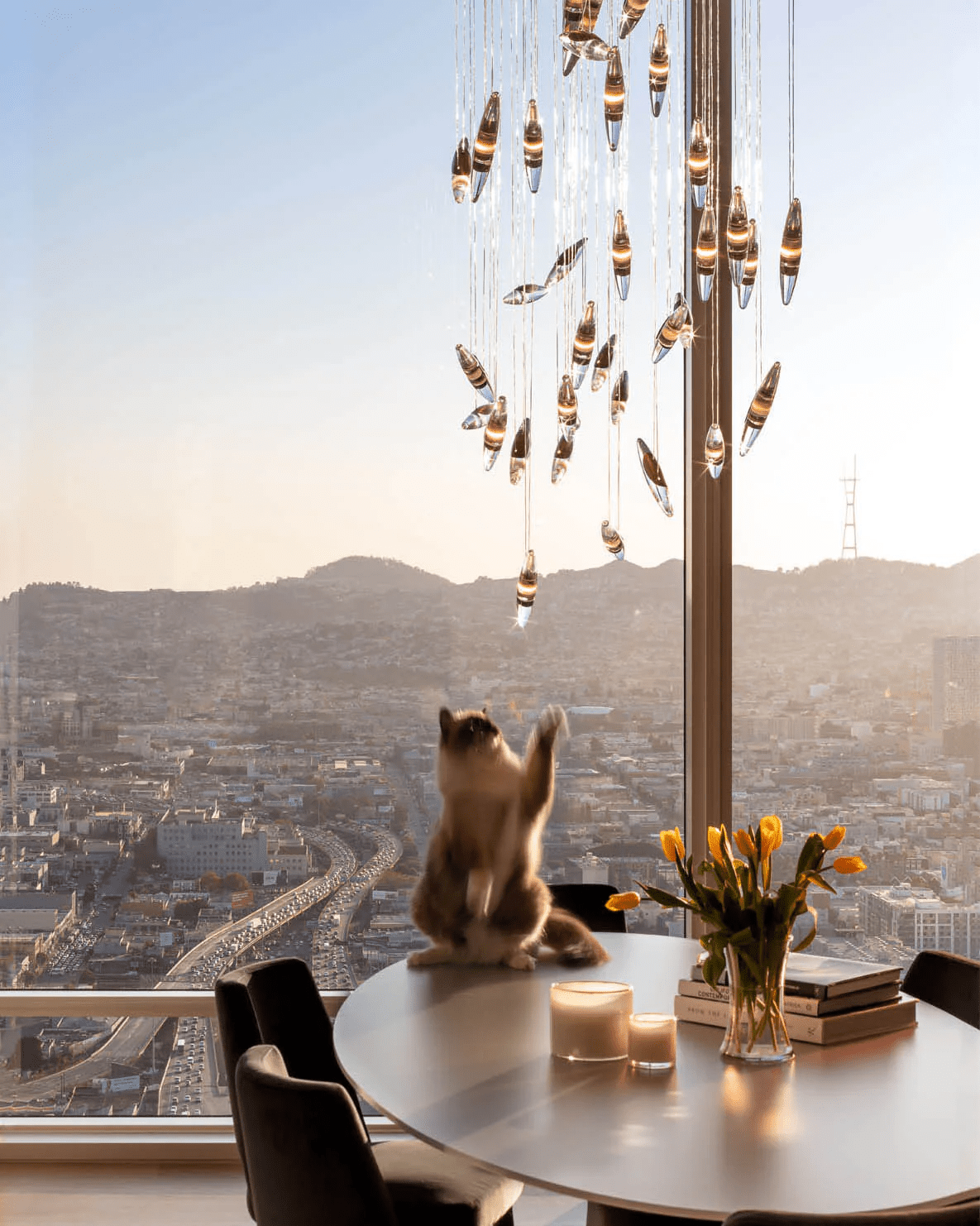 LumiBlade Glass Leaf Chandelier - Loonglight