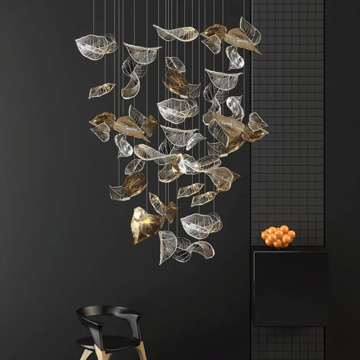 Shake Glass Leaf Chandelier - Loonglight