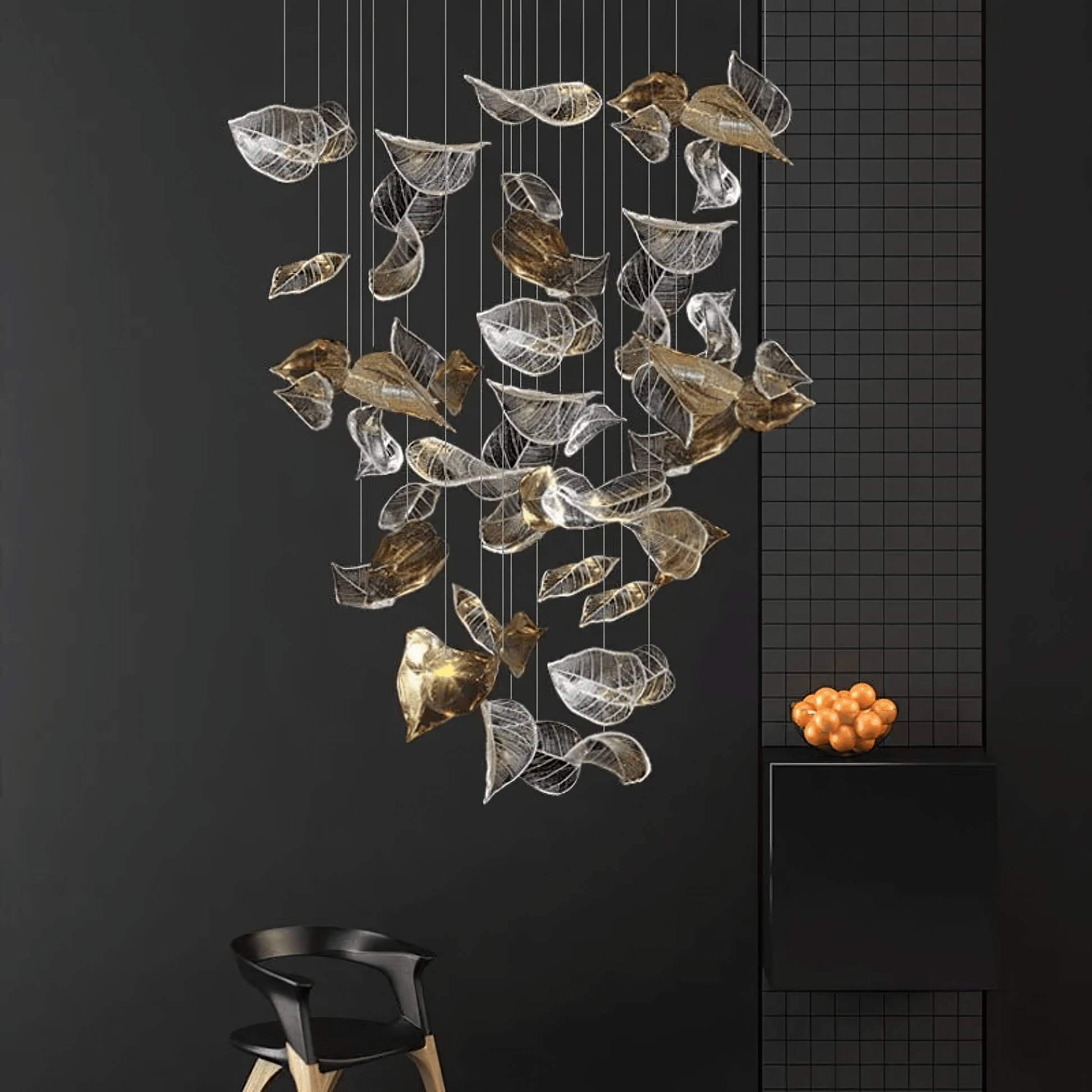 Shake Glass Leaf Chandelier - Loonglight