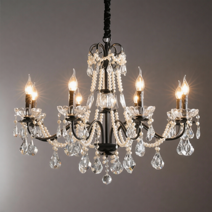 Versailles Classic Black Crystal Chandelier