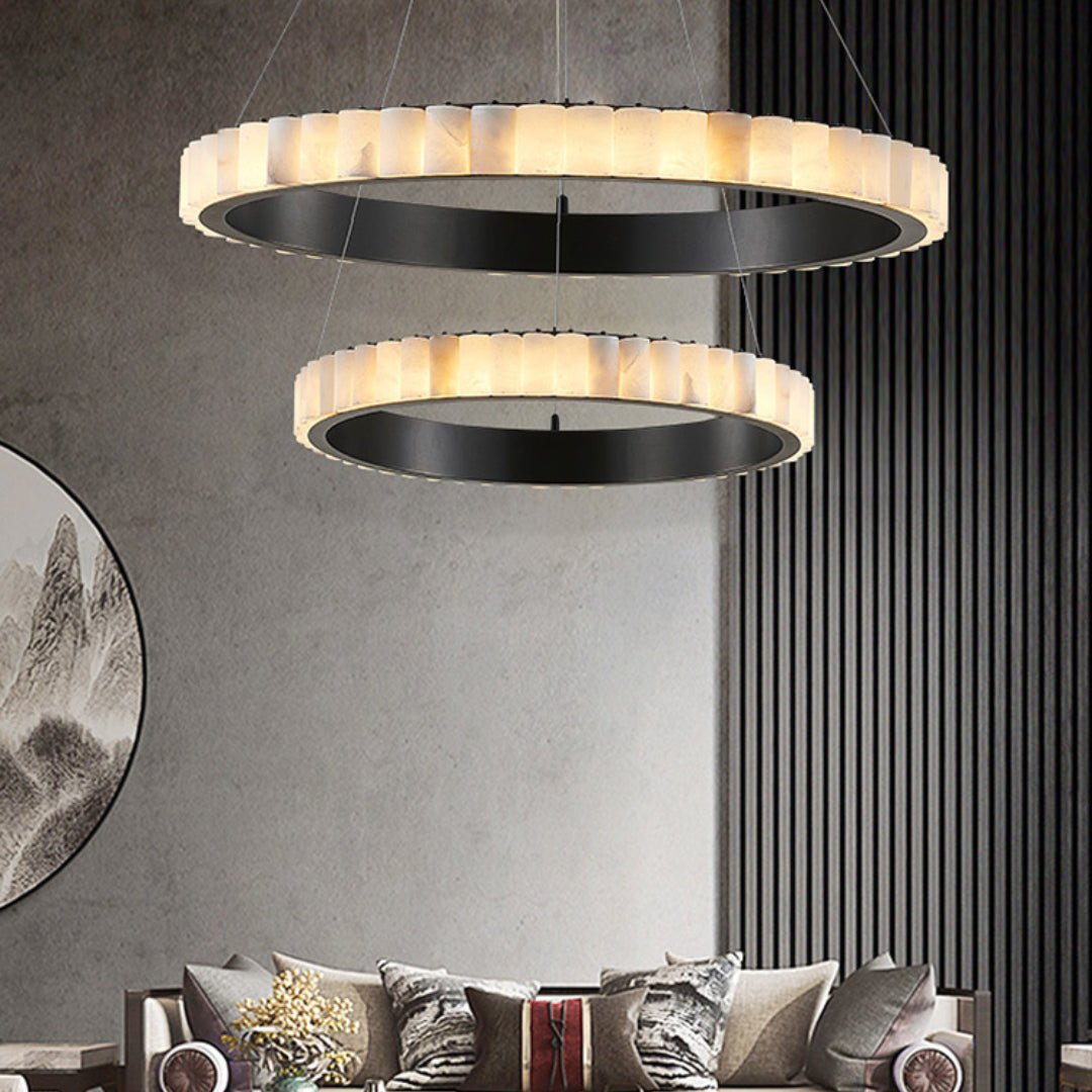 Alabaster Avalon Halo Chandelier - Loonglight