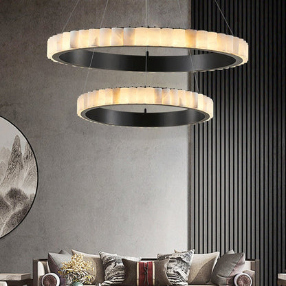 Alabaster Avalon Halo Chandelier - Loonglight