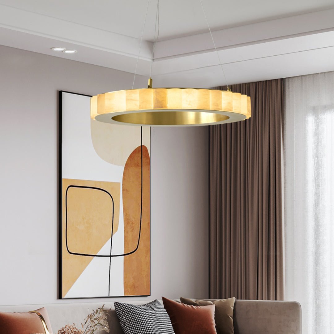 Alabaster Avalon Halo Chandelier - Loonglight