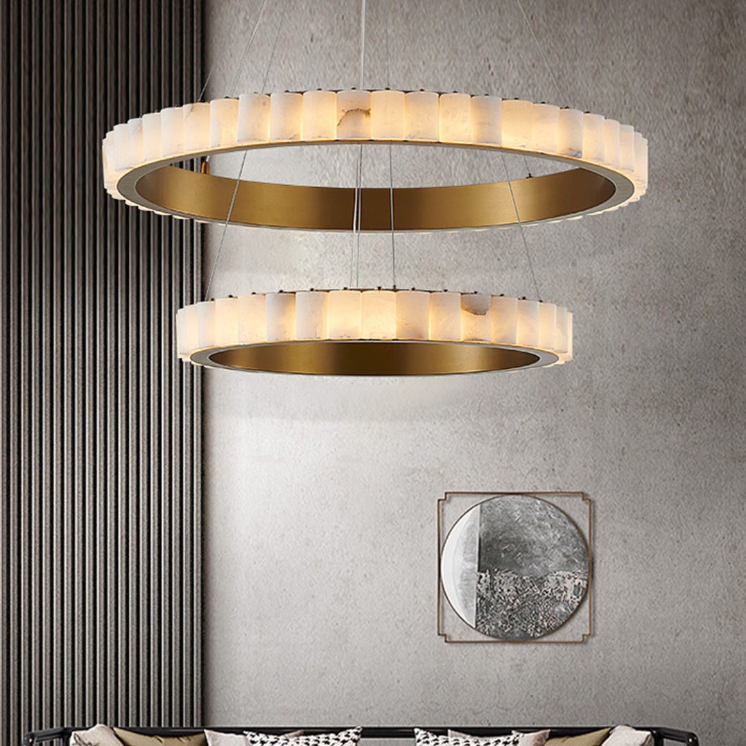 Alabaster Avalon Halo Chandelier - Loonglight