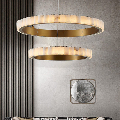 Alabaster Avalon Halo Chandelier - Loonglight