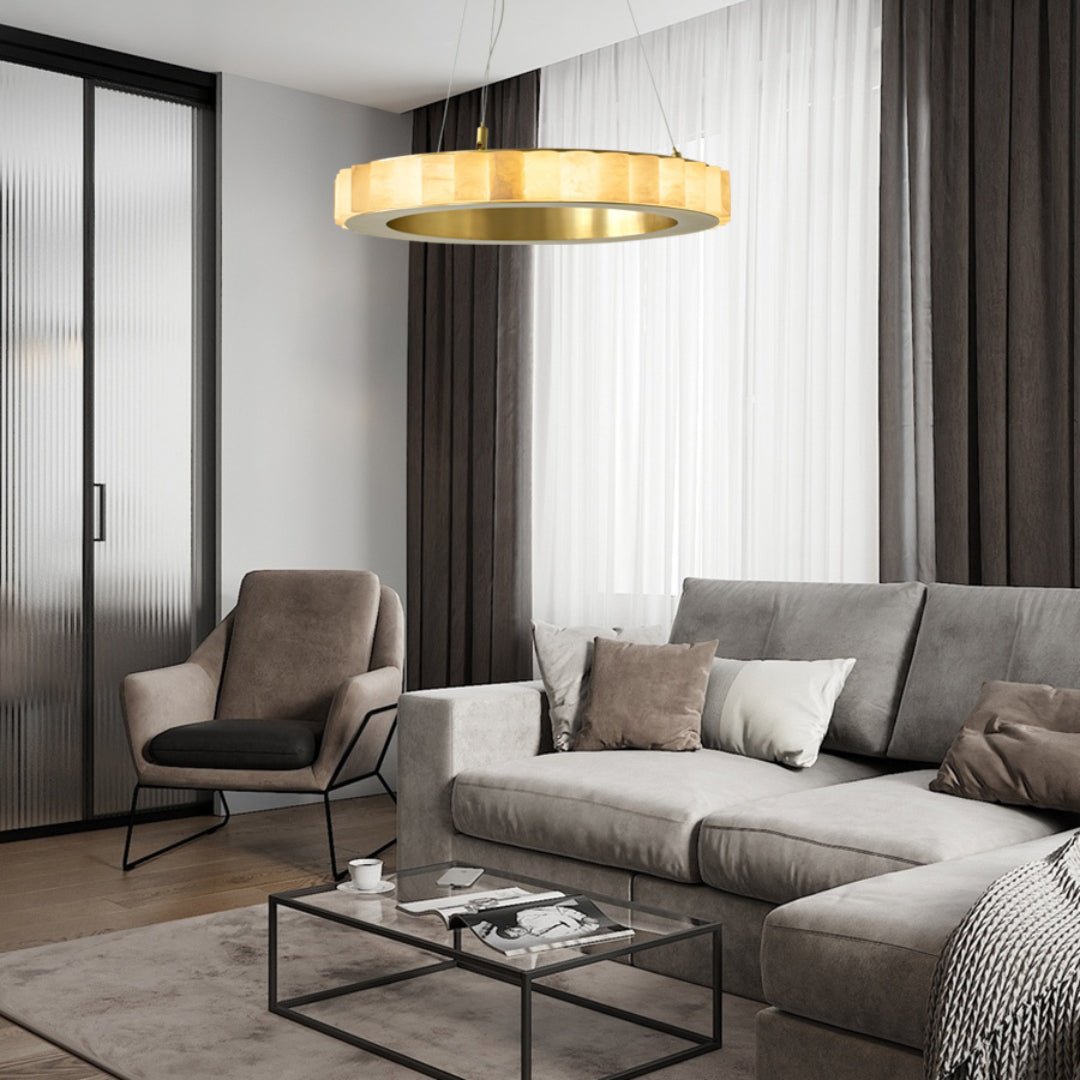 Alabaster Avalon Halo Chandelier - Loonglight