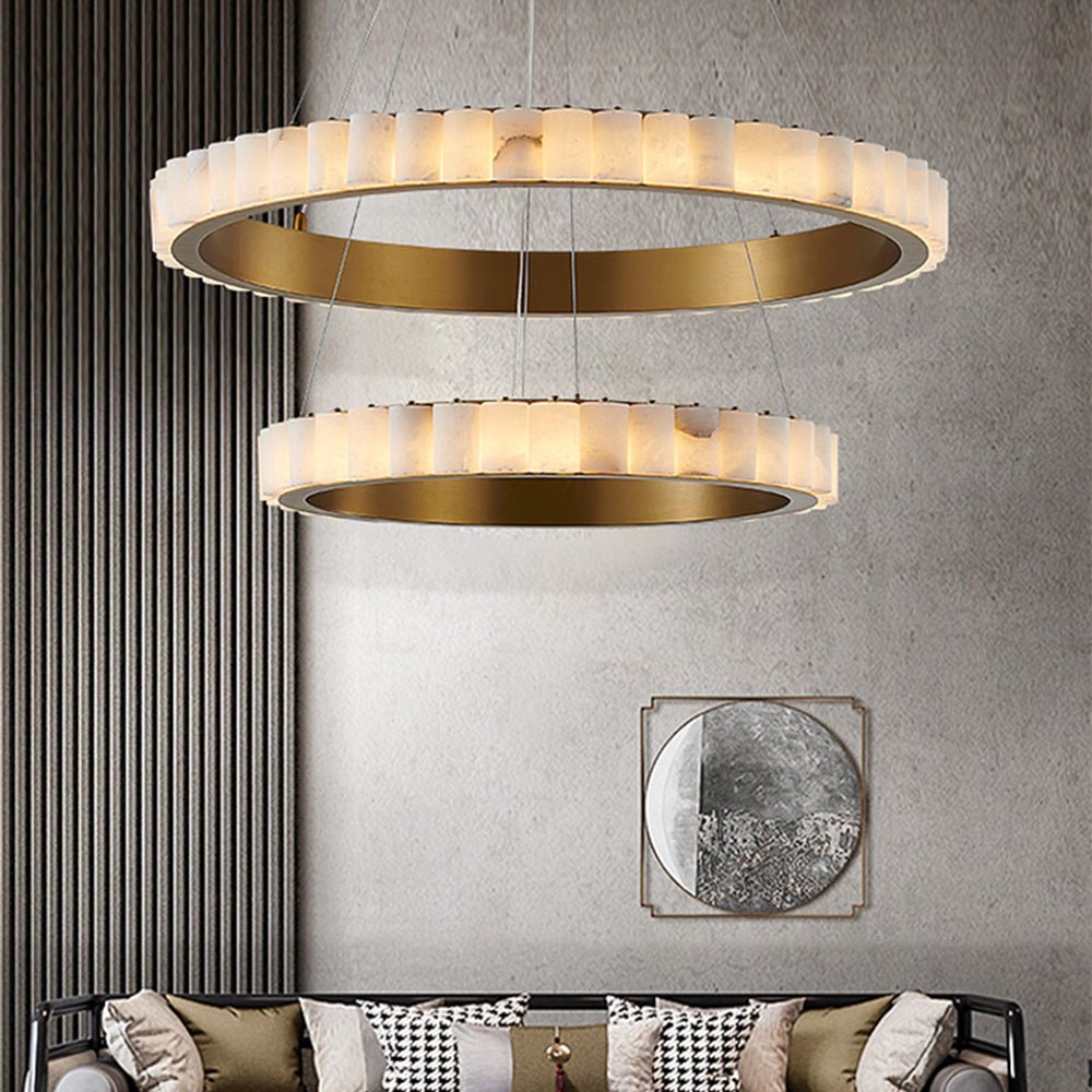 Alabaster Avalon Halo Chandelier - Loonglight