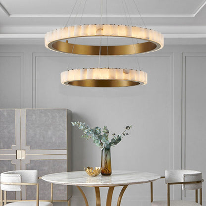 Alabaster Avalon Halo Chandelier - Loonglight