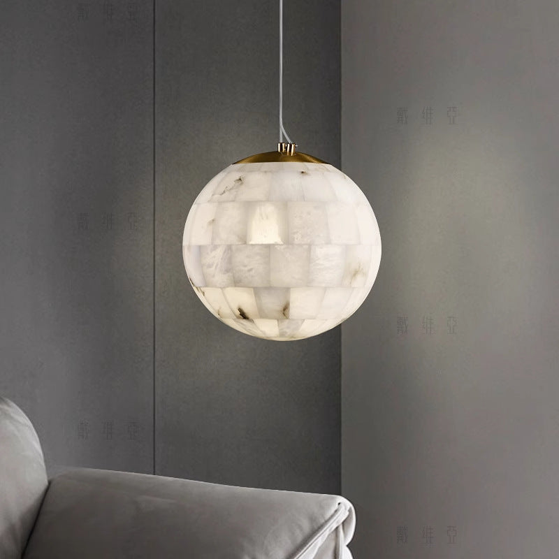 Alabaster Ball Pendant Light - Loonglight