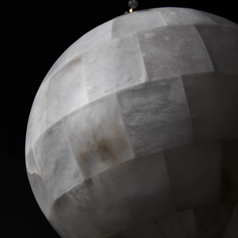 Alabaster Ball Pendant Light - Loonglight
