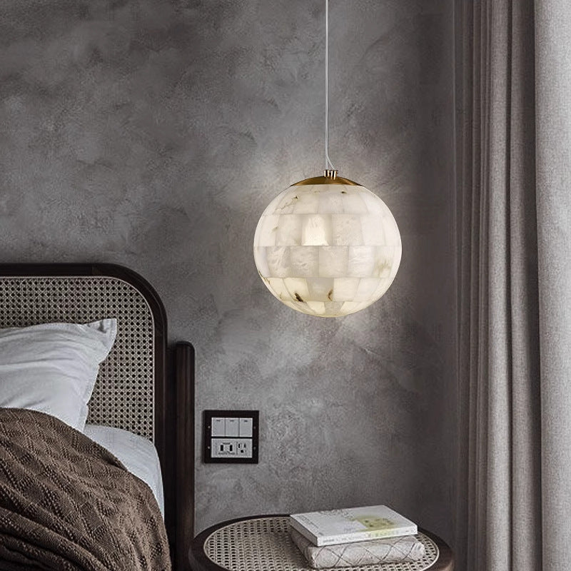 Alabaster Ball Pendant Light - Loonglight
