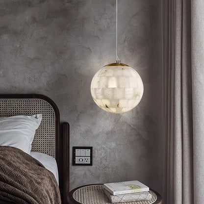 Alabaster Ball Pendant Light - Loonglight