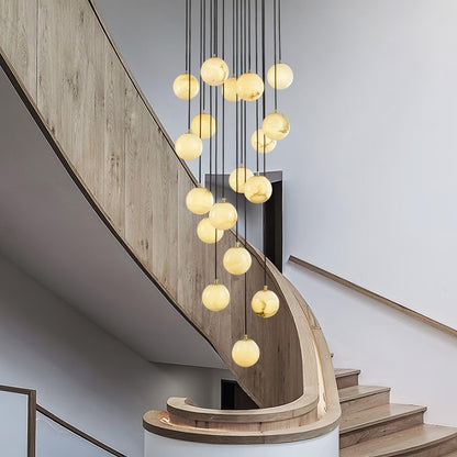 Modern Multi-Globe Alabaster Chandelier - Loonglight
