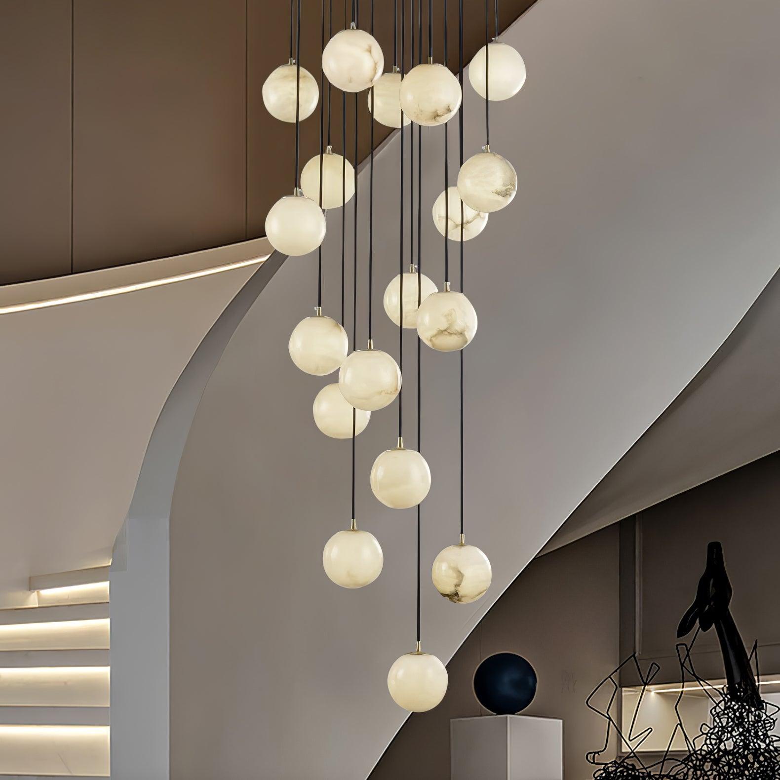 Modern Multi-Globe Alabaster Chandelier - Loonglight