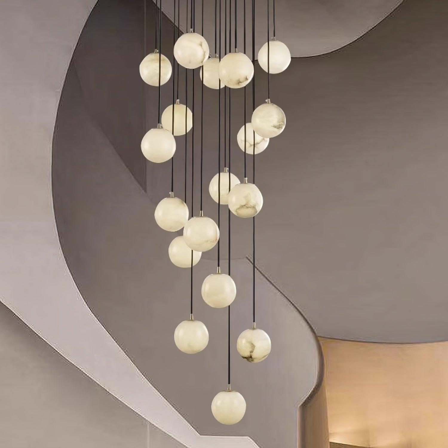 Modern Multi-Globe Alabaster Chandelier - Loonglight