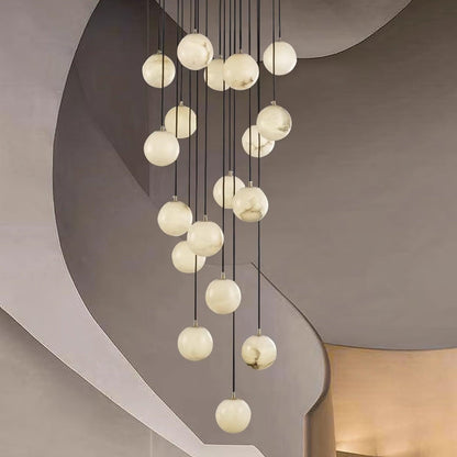 Modern Multi-Globe Alabaster Chandelier - Loonglight